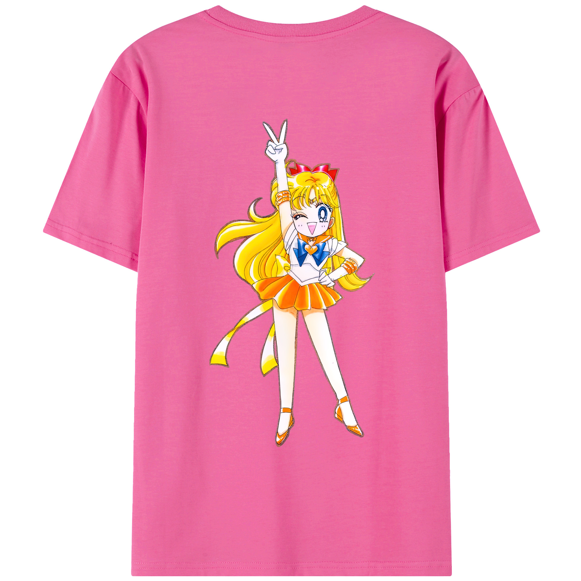 （画像用） 美少女戦士セーラームーン 愛野 美奈子 あいの みなこ Sailor Moon Aino Minako レディース半袖Tシャツ(バックプリント)